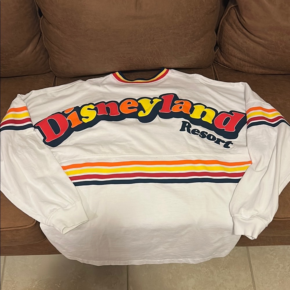 Disney White Long Sleeve Tee with Red and Yellow Accents